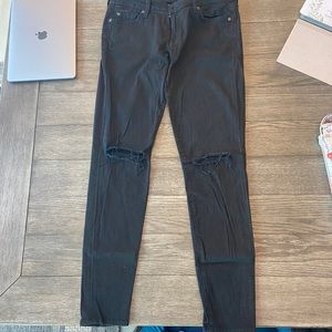 Black 7 Jeans with holes at the knees